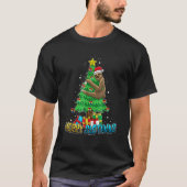 T-shirt Joyeux Slothmas Lazy migny Sloth Santa Hat Tree No (Devant)
