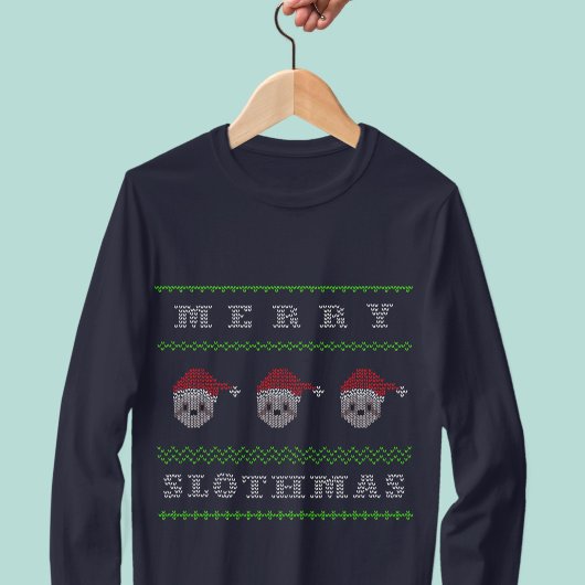 T-shirt Joyeux Slothmas mignonne Père Noël Slot Noël