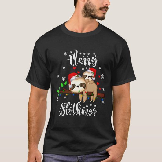 T-shirt Joyeux Slothmas Pajama Sloth (Devant)