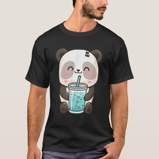 T-shirt Joyeux Smiling Panda Sipg Bubble Tea (Devant)