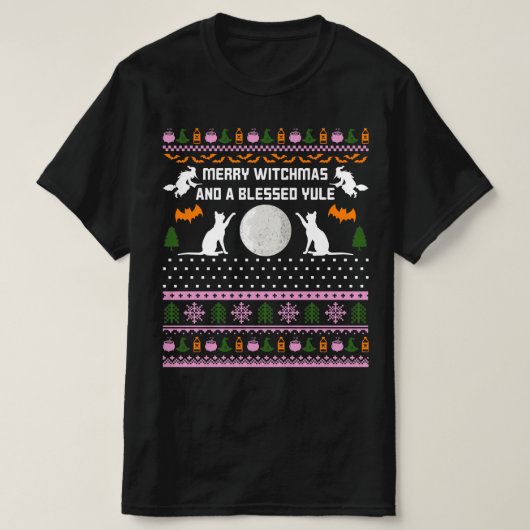 T-shirt joyeux sorciers et béni yule noël (Design devant)