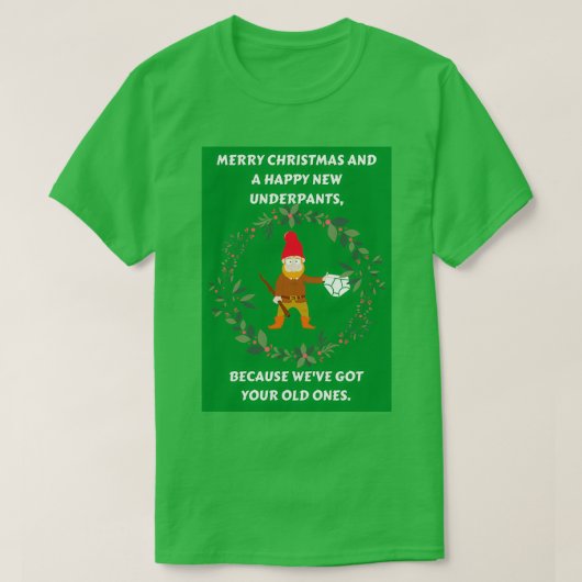 T-shirt Joyeux sous-vêtements Gnomes (Design devant)