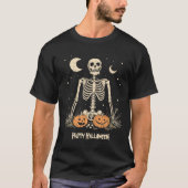T-shirt Joyeux squelette d'Halloween (Devant)