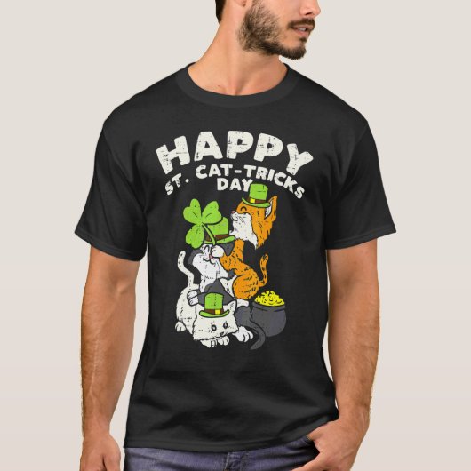 T-shirt Joyeux St Cat Tricks Day Chats Saint Paddys St Pat (Devant)