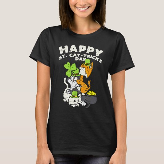 T-shirt Joyeux St Cat Tricks Day Chats Saint Paddys St Pat (Devant)