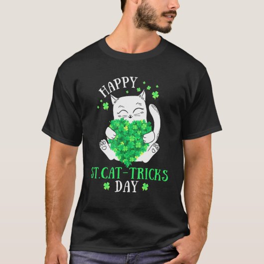T-shirt Joyeux St.Cat Tricks Day Funny Cat St Patrick's Da (Devant)