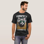 T-shirt Joyeux St. Catricks Day Gris Chat Lunettes de sole (Devant entier)