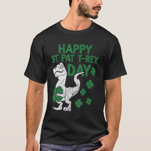 T-shirt Joyeux St Pat T rex Dinosaur Dino St patrick Iris (Devant)