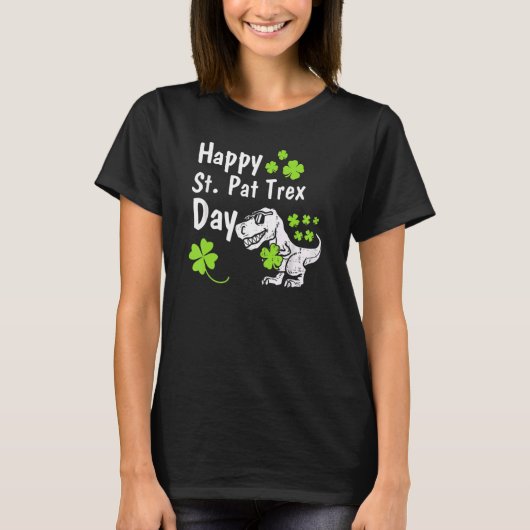 T-shirt Joyeux St Pat T Rex Saint Patrick's Day Dinos Drôl (Devant)