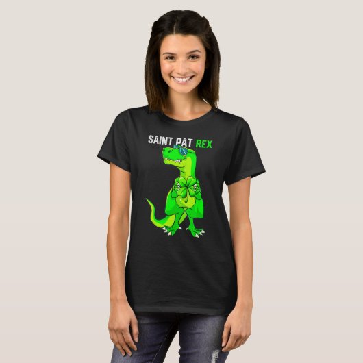 T-shirt Joyeux St Pat T Rex Saint Patrick's Day Dinos Drôl (Devant entier)