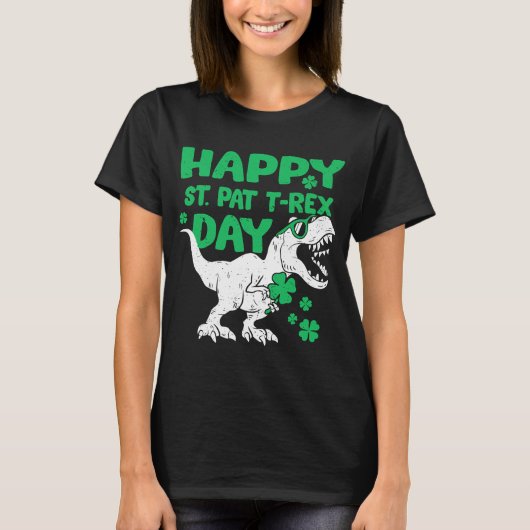 T-shirt Joyeux St Pat T-Rex Saint Patrick's Day Dinosaur B (Devant)