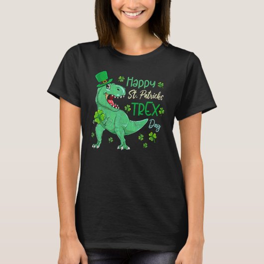 T-shirt Joyeux St Pat T Rex Saint Patrick's Day Dinosaur B (Devant)