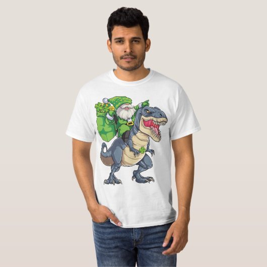 T-shirt Joyeux St Pat T Rex Saint Patrick's Day Leprechaun (Devant entier)