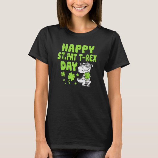 T-shirt Joyeux St Pat Trex Day Dino Jour de la Saint Patri (Devant)