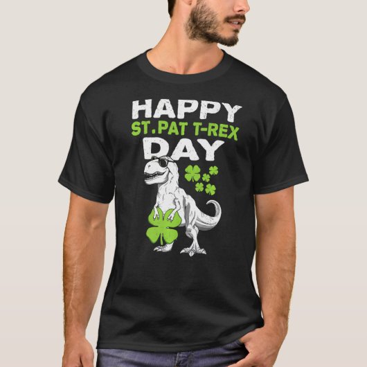 T-shirt Joyeux St Pat Trex Day Dino Jour de la Saint Patri (Devant)