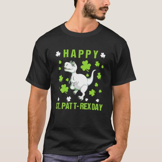 T-shirt Joyeux St Pat Trex Day Tee Cute Dino St patrick Da (Devant)
