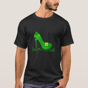 T-shirt Joyeux St Patrick Day Green Womens High Heeled Cha