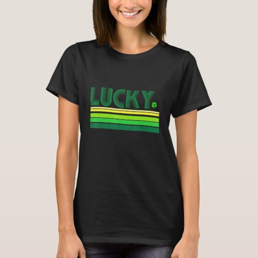 T-shirt Joyeux St Patrick Day Rétro Lucky Shamrock (Devant)