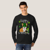T-shirt Joyeux St Patrick's Day Corgi Chien Irish Shamrock (Devant entier)