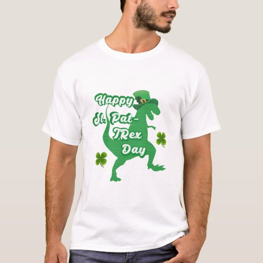 T-shirt Joyeux St. Patricks Day Funny T-rex Dinosaur (Devant)