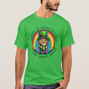 T-shirt Joyeux St Patrick's Day Leprechaun avec bière vert
