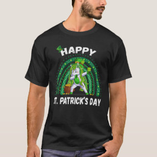 T-shirt Joyeux St.Patrick's Day Rainbow Unicorn Dabbling D