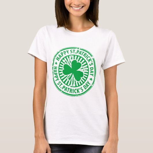 T-shirt Joyeux St Patrick's Day Vert Clover Irlandais mign (Devant)