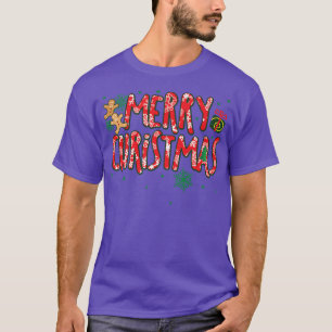T-shirt Joyeux Sucre de canne de Noël Gingerbrea