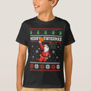 T-shirt Joyeux Swishmas Basket-Ball Bonhomme de Neige Noël