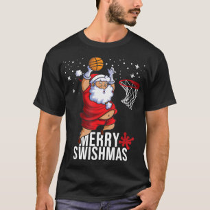 T-shirt Joyeux Swishmas Père Noël Basketball Noël s Match