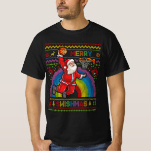T-shirt Joyeux Swishmas Vilain Christmas Basket Père Noël