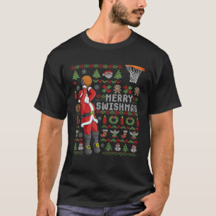 T-shirt Joyeux Swishmas Vilain Noël Basket-ball Noël
