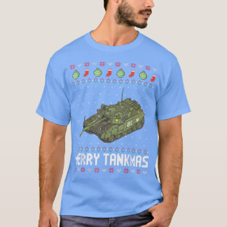 T-shirt Joyeux Tankmas de l'armée char de combat militaire