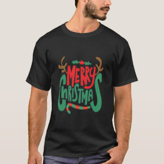 T-shirt Joyeux tee-shirt noir design Noël