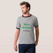 T-shirt Joyeux texte de Noël Joy Men's Basic Ringer (Devant entier)