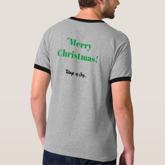T-shirt Joyeux texte de Noël Joy Men's Basic Ringer (Dos)