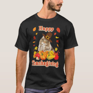 T-shirt Joyeux Thanksgiving Chat des Forêts Norvégiennes J