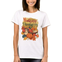 T-Shirt joyeux Thanksgiving doré 