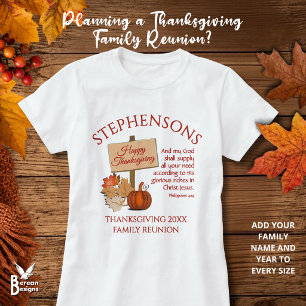 T-shirt Joyeux Thanksgiving Phil 4v19 Rassemblement de fam