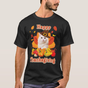 T-shirt Joyeux Thanksgiving Turkish Angora Cat Je Suis Rec
