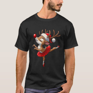 T-shirt Joyeux Thé de ballet de danse de rennes de Noël