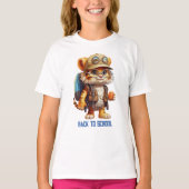 T-shirt Joyeux Tiger Cub avec sac à dos et boire (Devant)