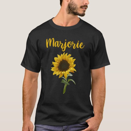 T-shirt Joyeux tournesol - Nom Marjorie (Devant)