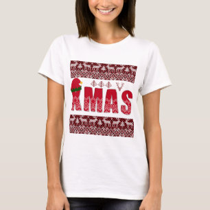T-shirt Joyeux tricot de Noël tendance Élégant