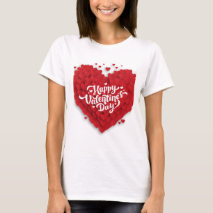 T-shirt Joyeux valentain jour typographie blanche femmes T