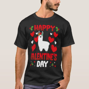 T-shirt Joyeux Valentin Llama Heart Love Animal