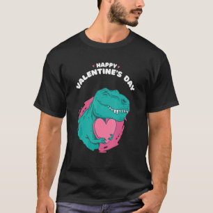 T-shirt Joyeux Valentin S Day Dino Drôle Avec Coeur Valent