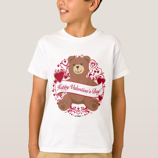 T-shirt Joyeux Valentine ! Teddy bear (Devant)