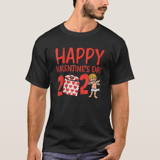 T-shirt Joyeux Valentines Day 2023 Cupidon Face Mask Quara (Devant)
