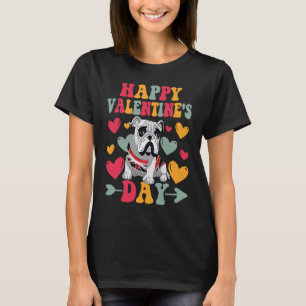T-shirt Joyeux Valentines Day Anglais Bulldog Heart Love G